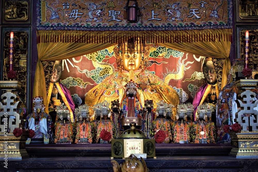 Chinese sea goddess Mazu in temple