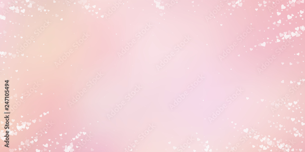 White heart love confettis. Valentine's day vignet White heart love confettis. Valentine's day vignet