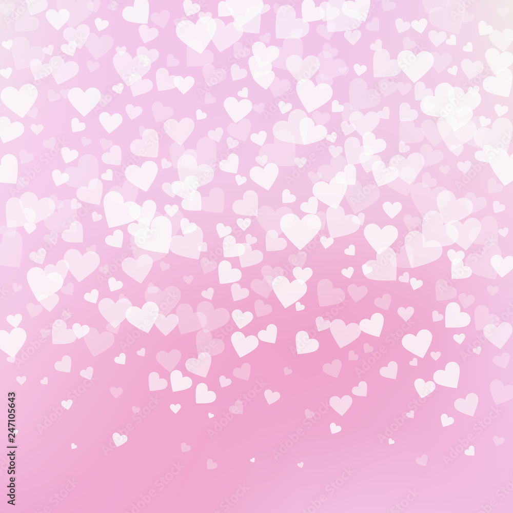 White heart love confettis. Valentine's day gradie White heart love confettis. Valentine's day gradie