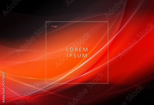 Red background with smooth thin lines with glitter and gentle veil.