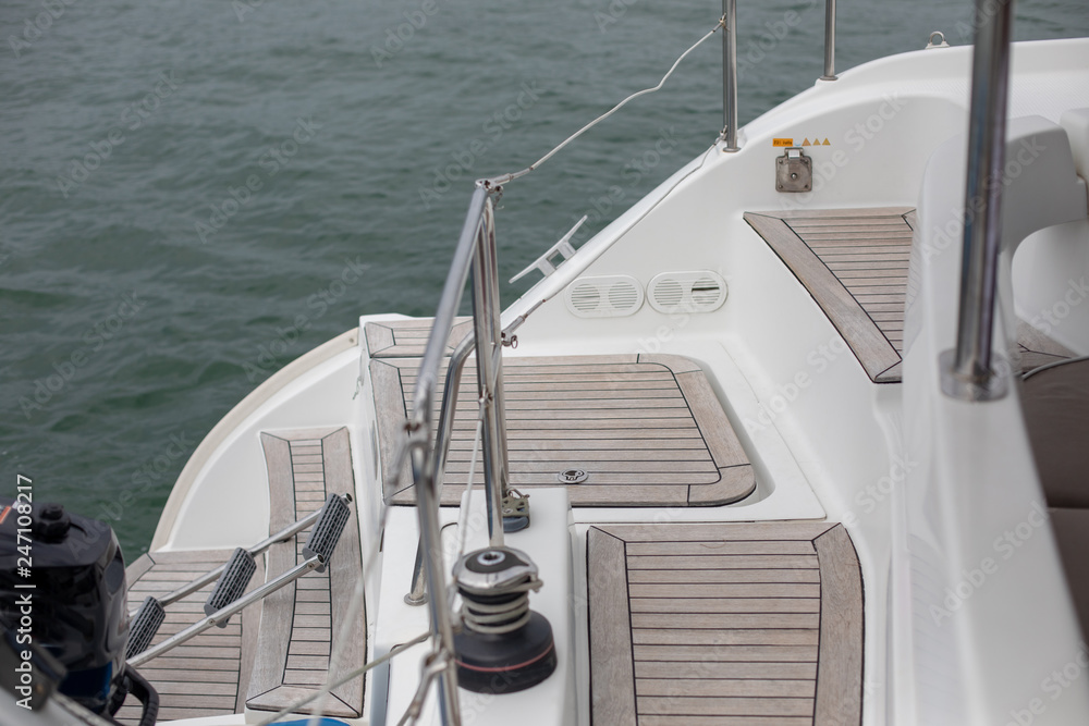 Fototapeta premium Teak deck on a yacht