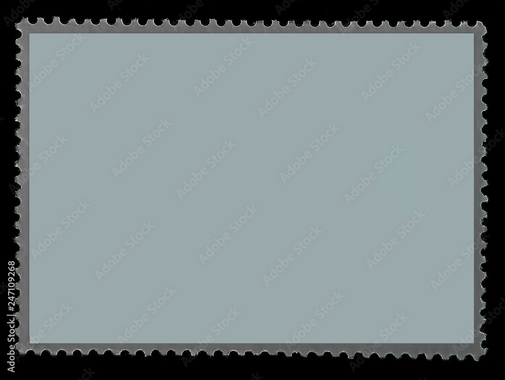Grunge postage stamps reverse side isolated on black background. Template illustration for design