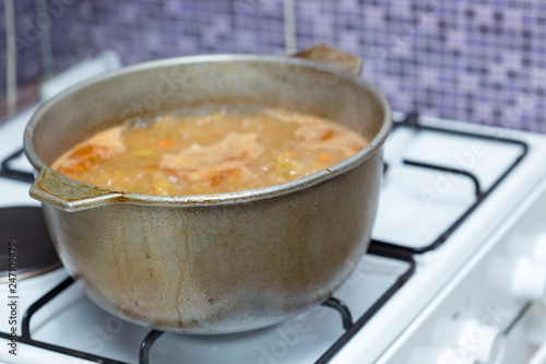 soup pan on the stove