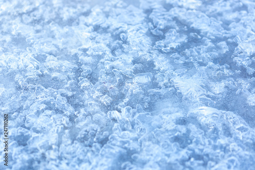 winter blue background frozen lake