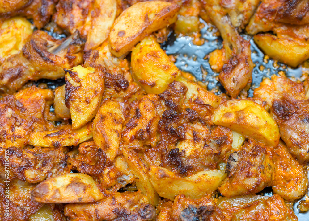 deep fried chicken legs with potatoes deep fried chicken legs with potatoes