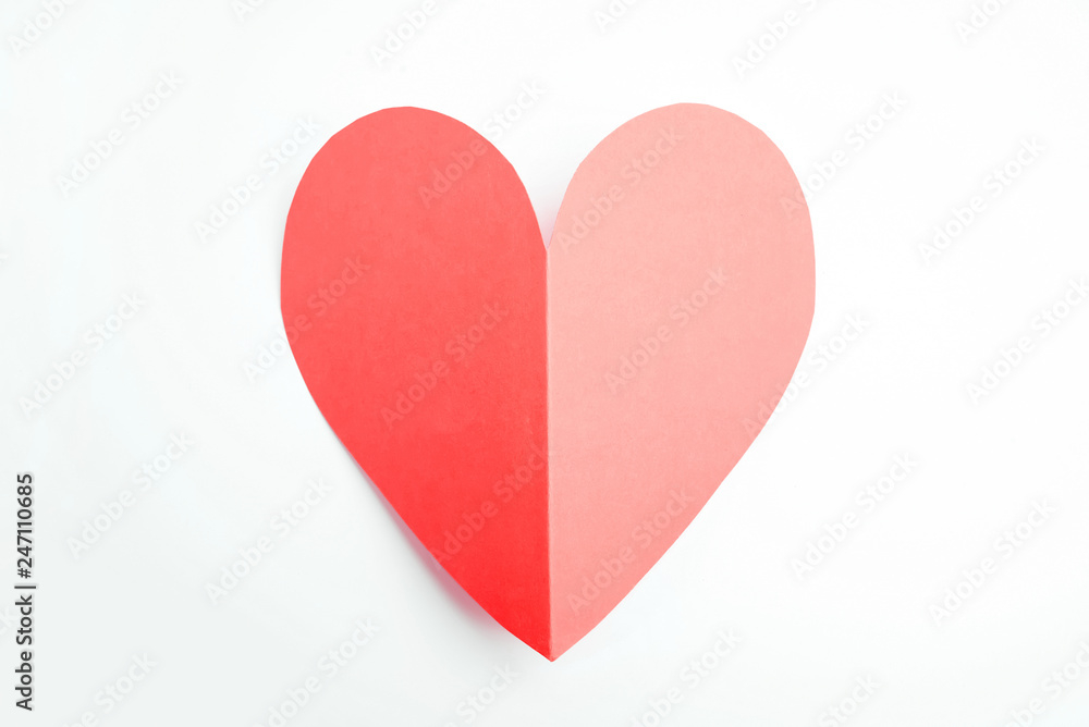 Psychology concept illustration / red heart love on white background