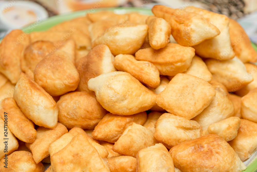 Kazakh national food Baursak. Kazakh national cuisine Kazakh national food Baursak. Kazakh national cuisine