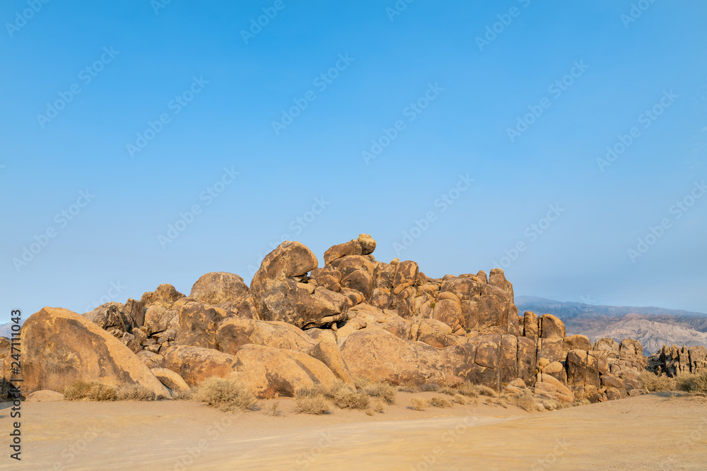 A rocky overlook in the Alabama Hills near Lone Pine, California, USA A rocky overlook in the Alabama Hills near Lone Pine, California, USA