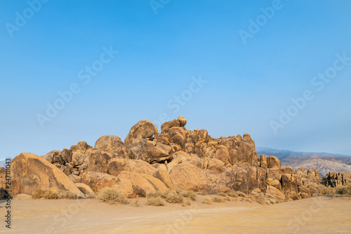 A rocky overlook in the Alabama Hills near Lone Pine, California, USA