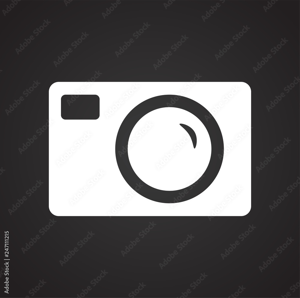 Photo camera icon set on black background for graphic and web design, Modern simple vector sign. Internet concept. Trendy symbol for website design web button or mobile app Photo camera icon set on black background for graphic and web design, Modern simple vector sign. Internet concept. Trendy symbol for website design web button or mobile app