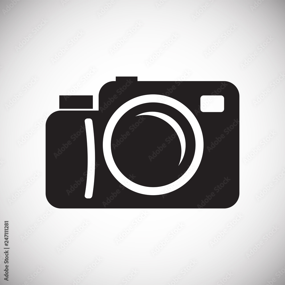 Photo camera icon set on white background for graphic and web design, Modern simple vector sign. Internet concept. Trendy symbol for website design web button or mobile app