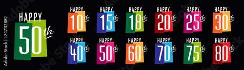 Happy 10th Birthday to Happy 80th Birthday