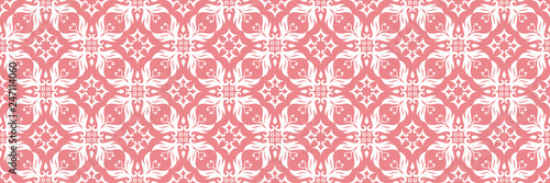 Floral print. White pattern on pale pink seamless background