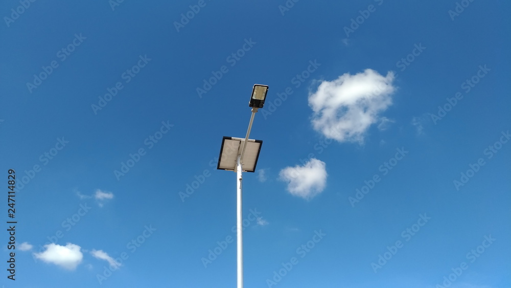 Sky with beautiful clouds and electricity towers using solar cells. Sky with beautiful clouds and electricity towers using solar cells.
