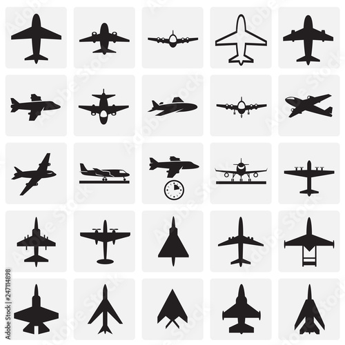 Airplane icons on squares background for graphic and web design, Modern simple vector sign. Internet concept. Trendy symbol for website design web button or mobile app
