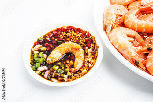 Chinese food - boiled shrimp