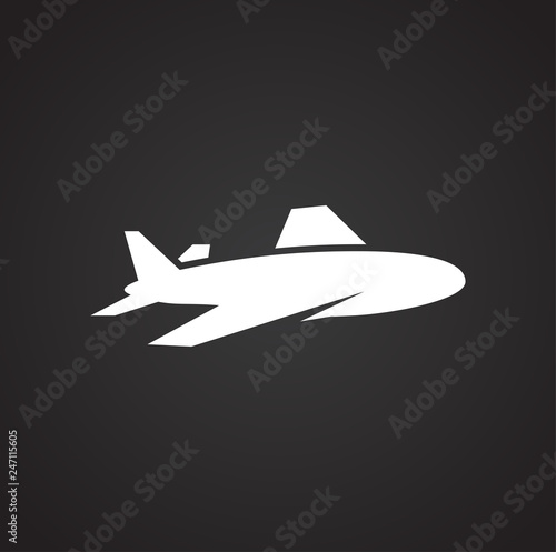 Airplane icons on black background for graphic and web design, Modern simple vector sign. Internet concept. Trendy symbol for website design web button or mobile app