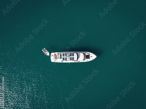 Luxury yacht in the sea. Top view.Phuket. Thailand.