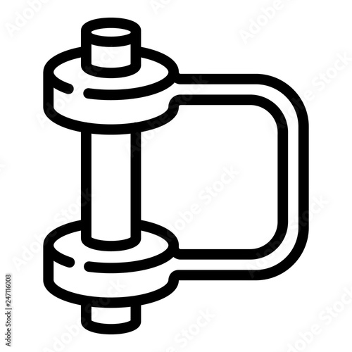Metal clamp icon. Outline metal clamp vector icon for web design isolated on white background