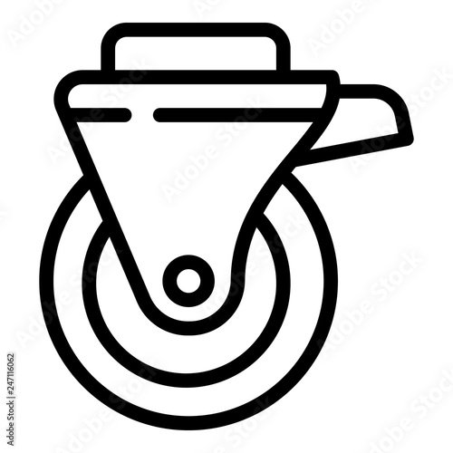 Scaffolding wheel icon. Outline scaffolding wheel vector icon for web design isolated on white background