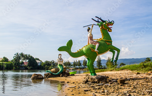 Thai tale character statues photo