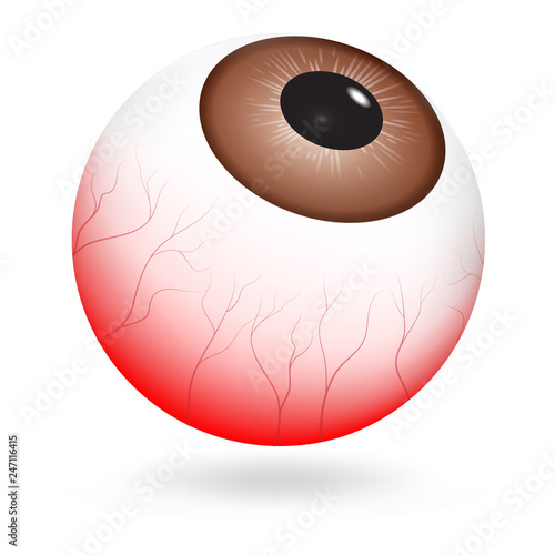 Tired eyeball icon. Realistic illustration of tired eyeball vector icon for web design isolated on white background