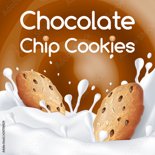 Biscuit concept background. Realistic illustration of biscuit vector concept background for web design