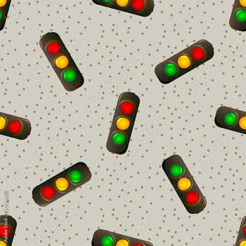 traffic light Vector seamless pattern for webmasters and textiles.
