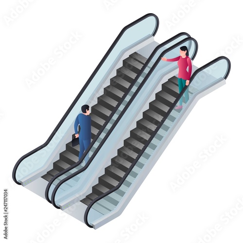 Double escalator icon. Isometric of double escalator vector icon for web design isolated on white background