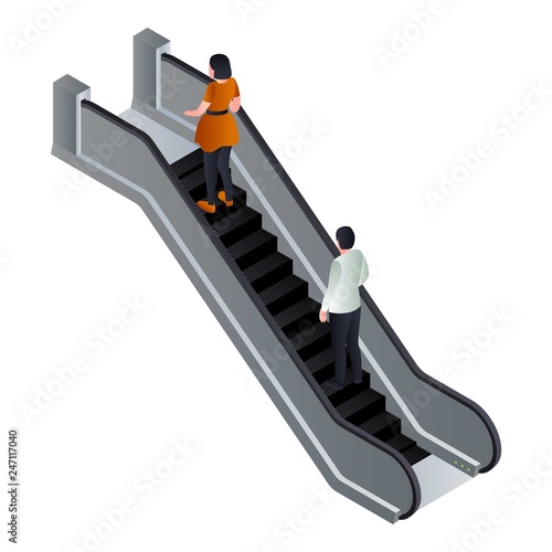 Move up escalator icon. Isometric of move up escalator vector icon for web design isolated on white background