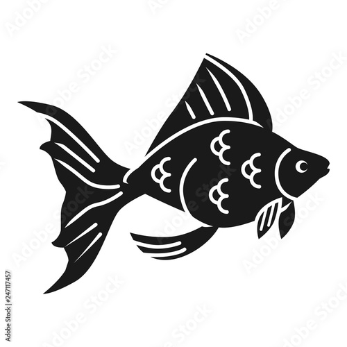 Goldfish profile icon. Simple illustration of goldfish profile vector icon for web design isolated on white background photo