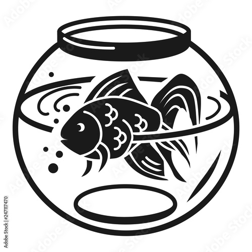 Goldfish in aquarium icon. Simple illustration of goldfish in aquarium vector icon for web design isolated on white background
