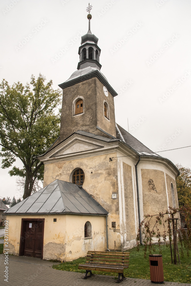 Kostel sv. Antonina Paduanskeho in Tvrdkov village near Rymarov city in Czech republic