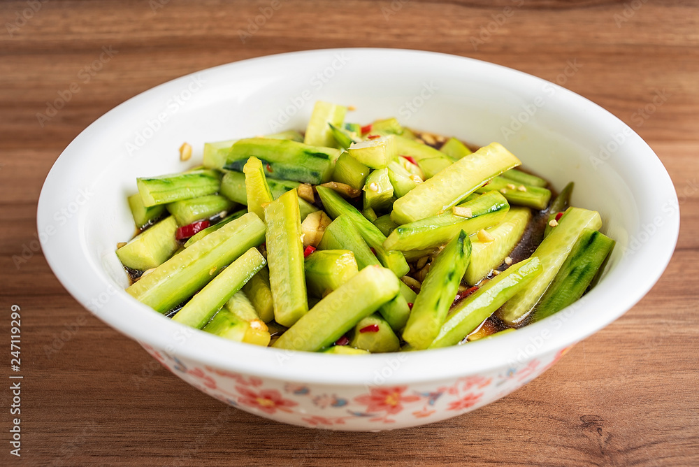 Cold cucumber / pickled cucumber / appetizing cold dish Cold cucumber / pickled cucumber / appetizing cold dish