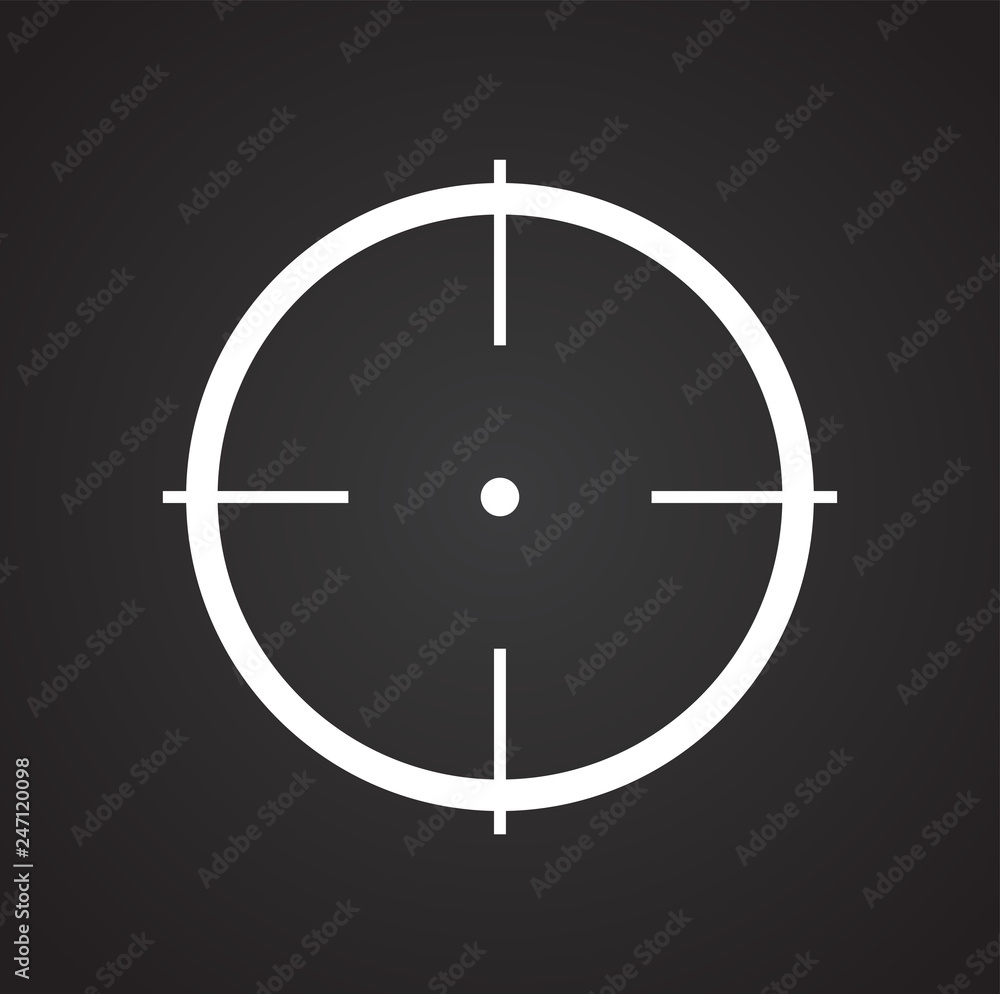 Target icon set on black background for graphic and web design, Modern simple vector sign. Internet concept. Trendy symbol for website design web button or mobile app Target icon set on black background for graphic and web design, Modern simple vector sign. Internet concept. Trendy symbol for website design web button or mobile app