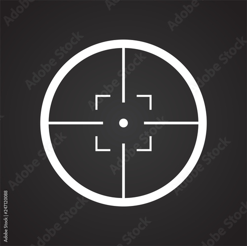 Target icon set on black background for graphic and web design, Modern simple vector sign. Internet concept. Trendy symbol for website design web button or mobile app