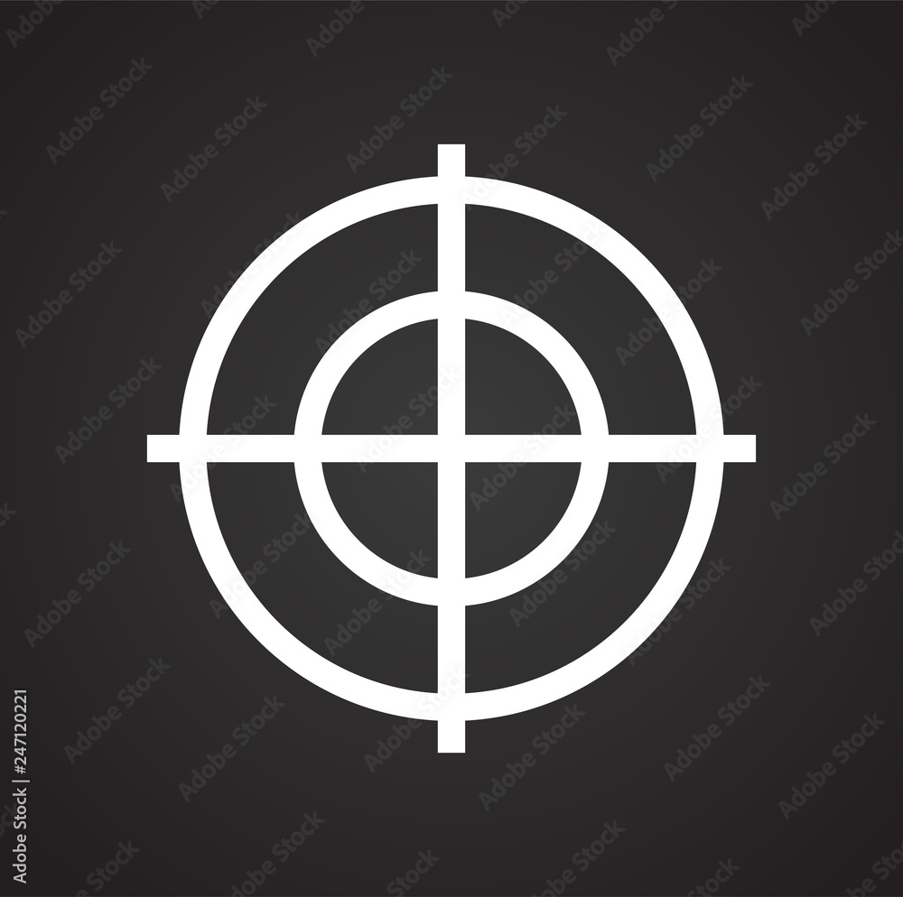 Target icon set on black background for graphic and web design, Modern simple vector sign. Internet concept. Trendy symbol for website design web button or mobile app Target icon set on black background for graphic and web design, Modern simple vector sign. Internet concept. Trendy symbol for website design web button or mobile app
