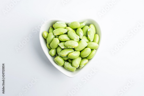 Fresh green soybeans / edamame