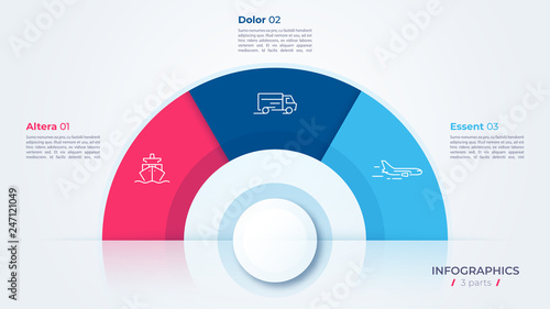 Vector circle chart design, modern template for creating infographics, presentations, reports, visualizations
