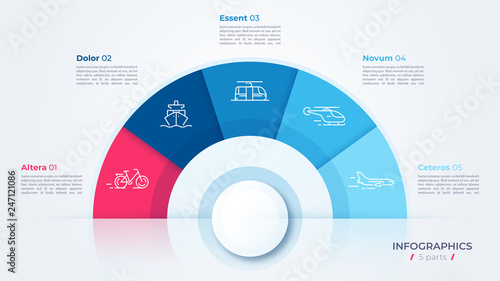 Vector circle chart design, modern template for creating infographics, presentations, reports, visualizations