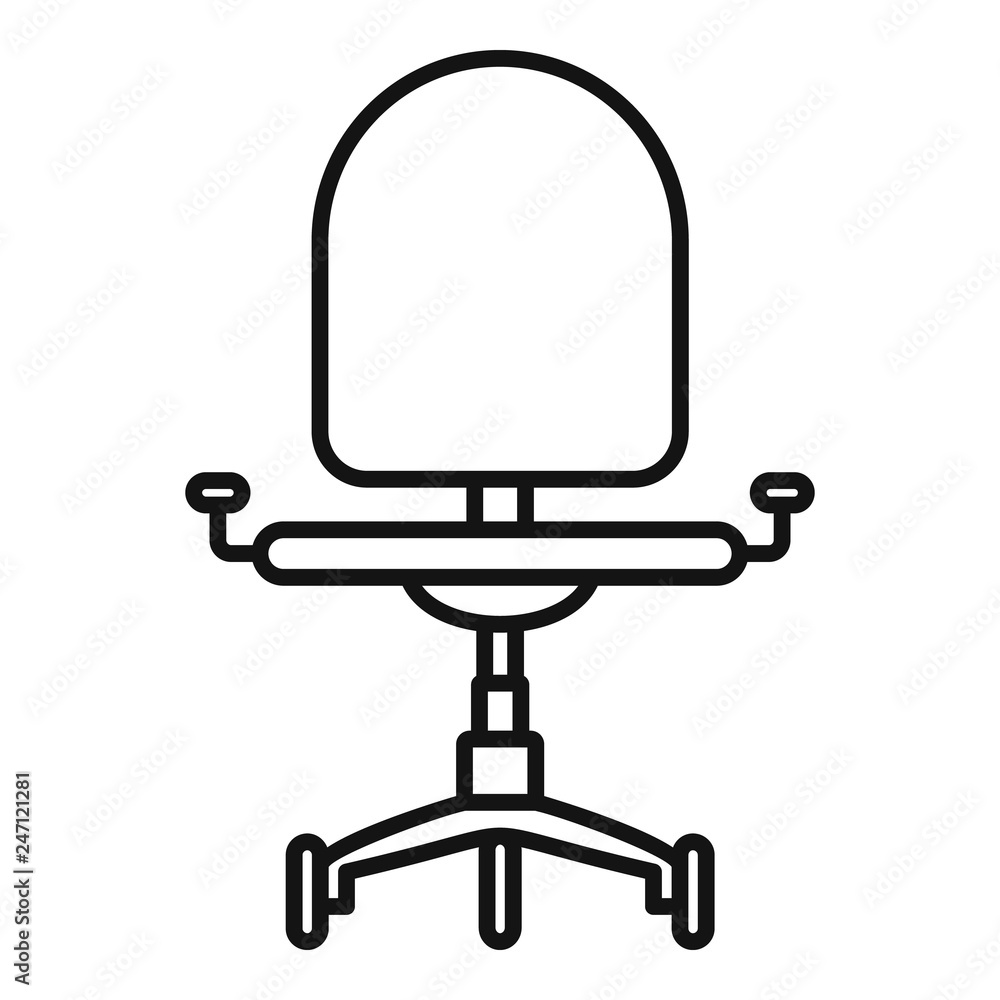 Desk chair icon. Outline desk chair vector icon for web design isolated on white background Desk chair icon. Outline desk chair vector icon for web design isolated on white background