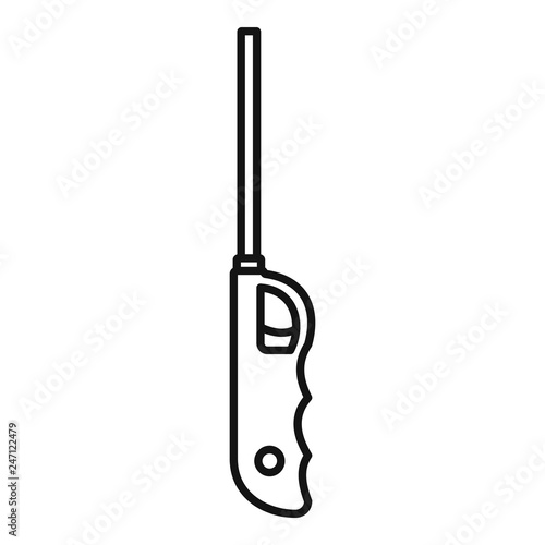 Long electric lighter icon. Outline long electric lighter vector icon for web design isolated on white background