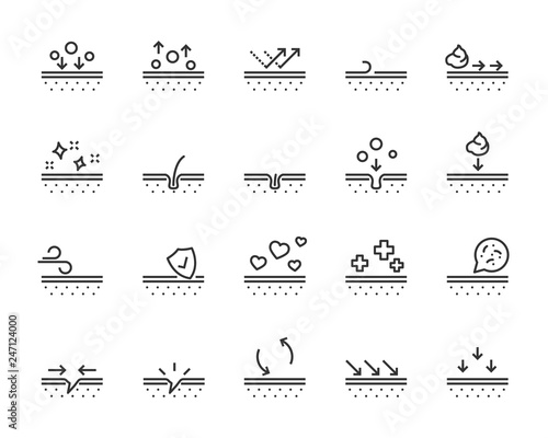 set of skin icons, such as facial, alovera, gel, moisture