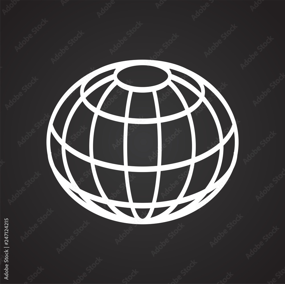 Globe icon on black background for graphic and web design, Modern simple vector sign. Internet concept. Trendy symbol for website design web button or mobile app Globe icon on black background for graphic and web design, Modern simple vector sign. Internet concept. Trendy symbol for website design web button or mobile app