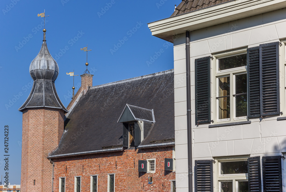 Old house and the castle in Coevorden, Netherlands