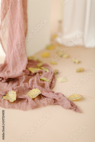 fabric, leaves