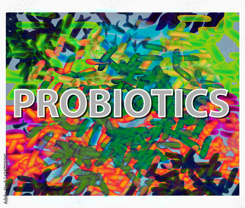Good bacteria flora colon background. Probiotic, prebiotic, synbiotic, lactobacillus, bifidobacterium. Infographics. Vector illustration.