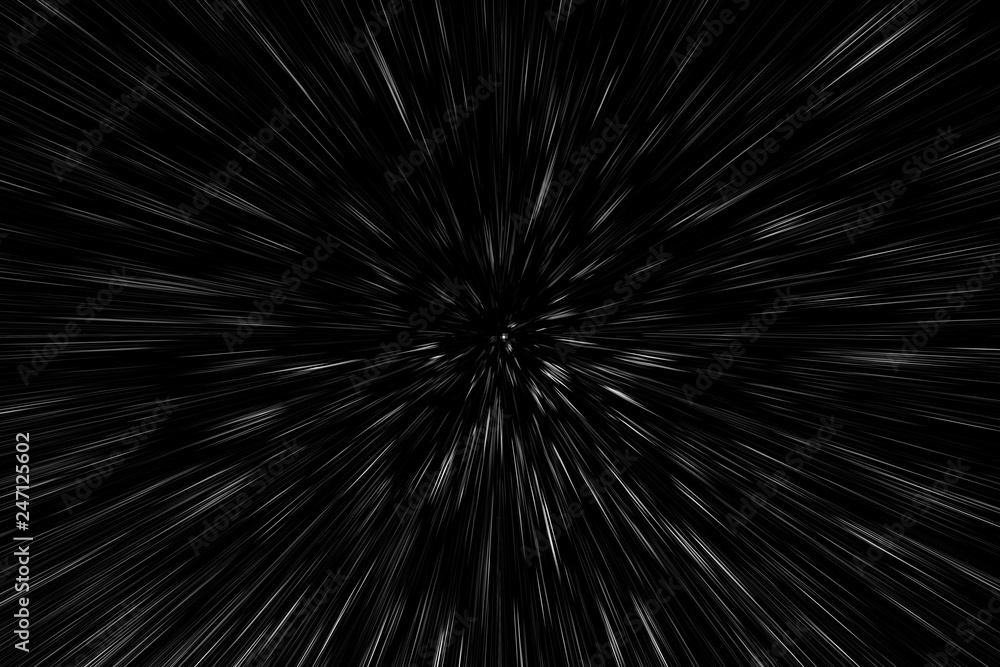 Bokeh white lines on black background, abstraction, abstract speed light motion blur texture, star particle or space traveling, black and white extrusion effect Bokeh white lines on black background, abstraction, abstract speed light motion blur texture, star particle or space traveling, black and white extrusion effect