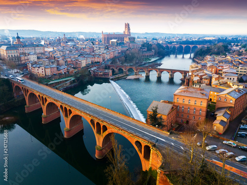 The ancient city of Albi in the south of France. View from above photo