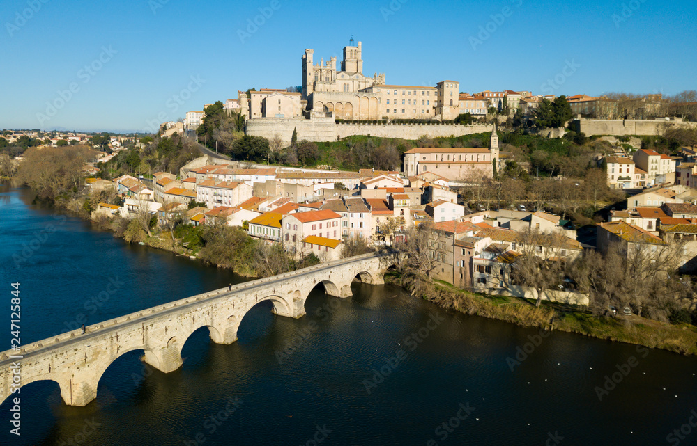 Panoramic view of Beziers, France